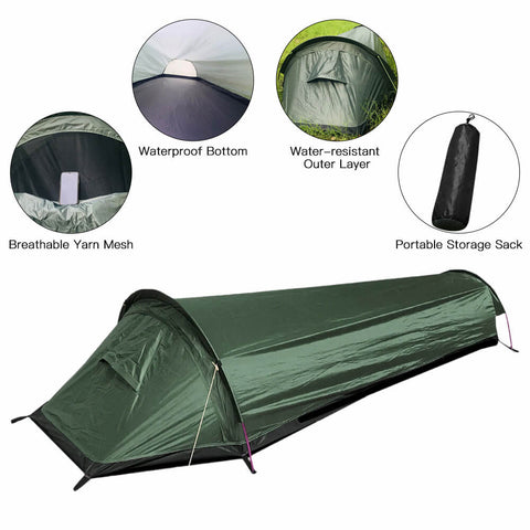 Single Camping Tent - Ultralight Tunnel Tent Camping