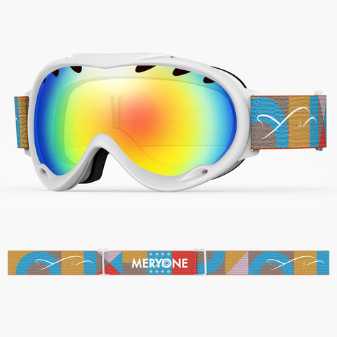 White plated Snow Goggles(Cylindrical)