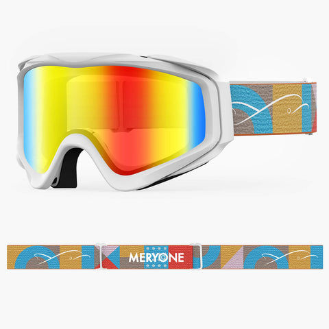 White Frame Ski Goggles