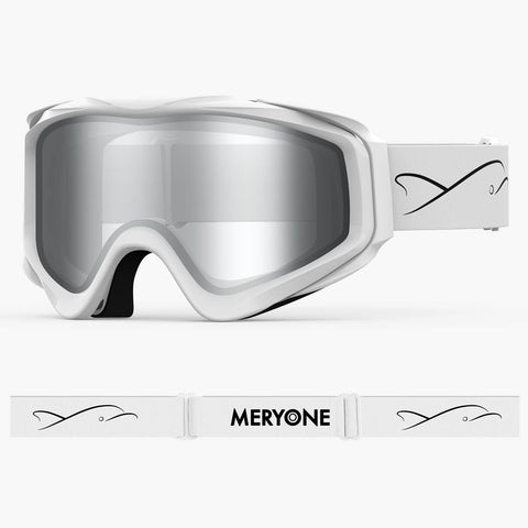 White Frame Ski Goggles