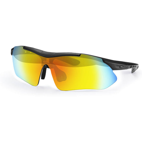 Polarized Sports Cycling Biking Sunglasses with 5 Interchangeable Lenses