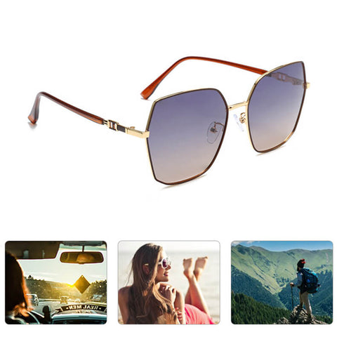 Simple Style Metal Large Frame Women Sunglasses - Dion